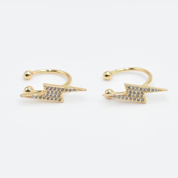 Pretty Bird Jewelry - 14k Gold Fill Crystal Lightening Bolt Ear Cuff